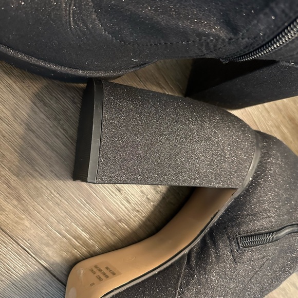 Lemonade Platform Black Matte Sparkly Boots - Size 10 - Picture 11 of 16